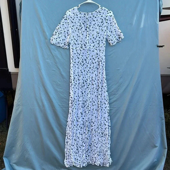 NWT - Rag & Bone Tamar Floral Maxi Dress Women SIZE 6 White sheer mesh viscose - Picture 4 of 8